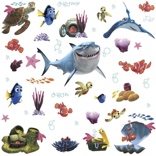 Thedecofactory RMK2059SCS Stickers Disney Le Monde de Nemo Roommates Repositionnables (44 Stickers), Vinyle, Multicolore, 104 x 26 x 2.5 cm