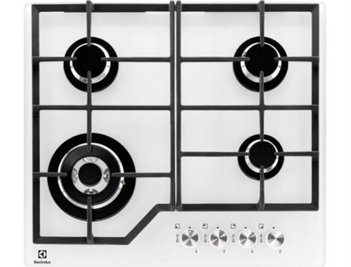 Electrolux KGG6436W - Table de cuisson au gaz - 4 plaques de cuisson - Niche - largeur : 56 cm - profondeur : 48 cm