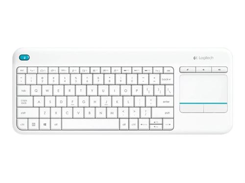 Logitech Wireless Touch Keyboard K400 Plus - Clavier - sans fil - 2.4 GHz - International US - blanc