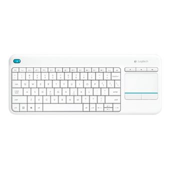 Clavier tactile sans fil Logitech K400 Plus - Clavier - sans fil - 2.4 GHz - International US - blanc - 1