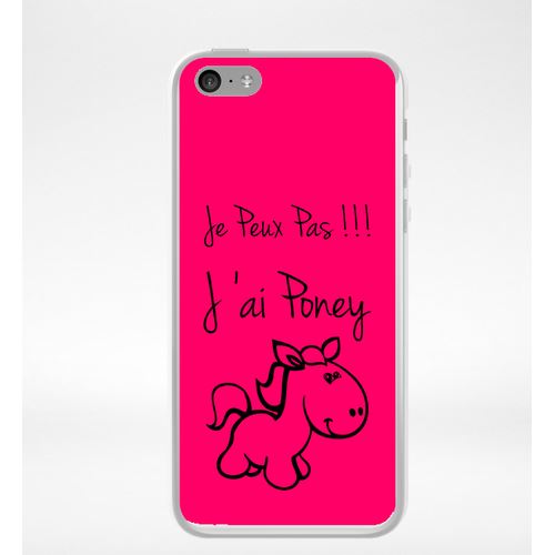 Coque Citation Poney Rose Compatible Iphone 5c Transparent