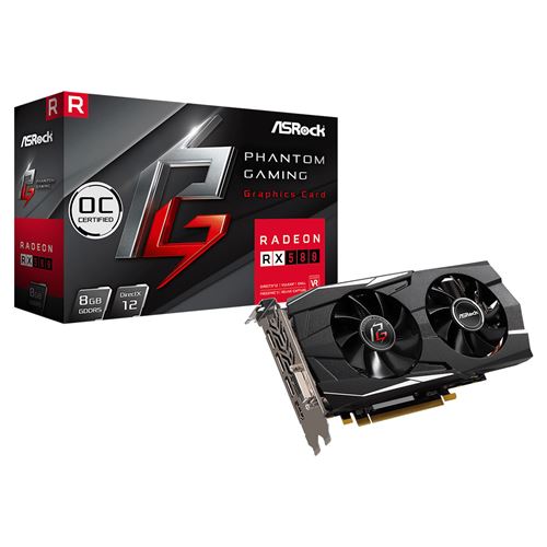 asrock - vga cards pg d radeon rx580 8g oc 8000mhz 3xdp hdmi dv