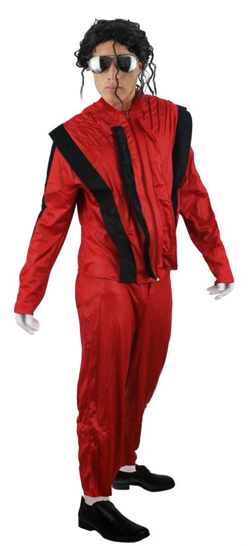 Déguisement du Roi du Pop Adulte - Y Compris: Une Veste et Pantalon Rouge - Idéal pour Vos Fêtes d'halloween - Taille Xlarge