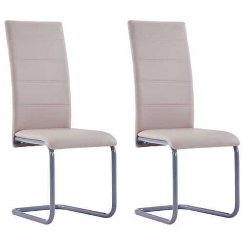 vidaXL Chaises de salle à manger 2 pcs Cappuccino Similicuir