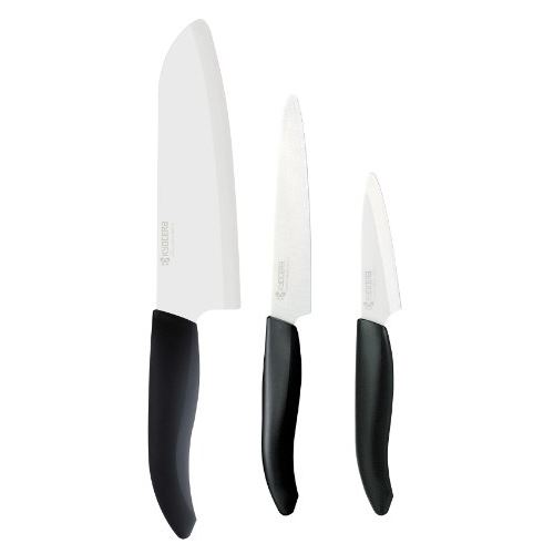 Kyocera adb01791 set de 3 chef couteaux, céramique, noir, 36 x 18 x 28 cm