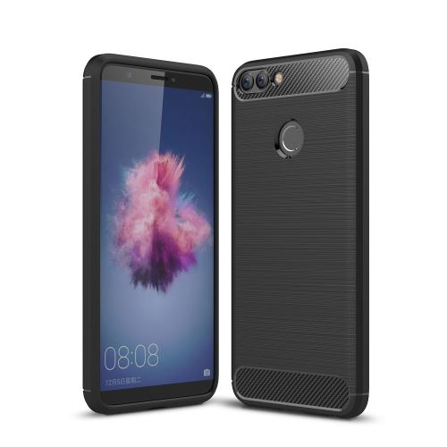 Coque en TPU la fibre de carbone noir brossé pour Huawei P Smart/Enjoy 7S