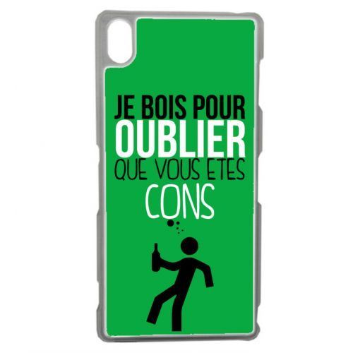 Coque transparente sony z3 je bois pour oublier que vous etes con 4
