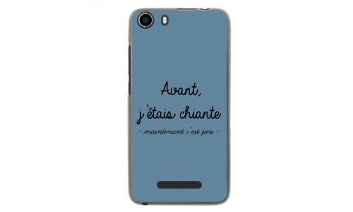 Coque souple pour Wiko Lenny 2 avec impression Motifs Avant, j'étais chiante bleu