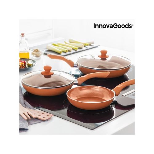 Ensemble de Poêles Copper-Effect InnovaGoods (5 Pièces)