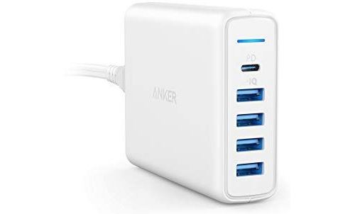 Chargeur Secteur USB 60W PowerPort I, 1 Port USB Type-C Power Delivery et 4 Ports PowerIQ