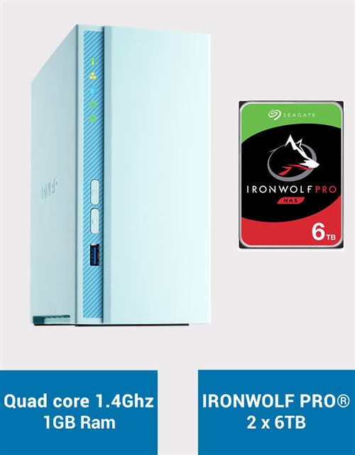 QNAP TS-230 Serveur NAS IRONWOLF PRO 12To (2x6To)