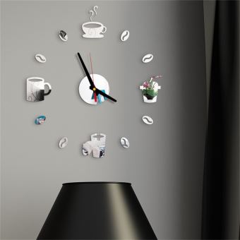 7€47 sur Nombres 3D Diy Romain Mur Acrylique Miroir Autocollant Horloge  Décoration Intérieure Stickers Mural Argent PL598 - Achat & prix