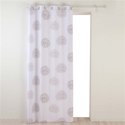 Rideau a oeillets 140 x 280 cm polyester imprime galya Blanc