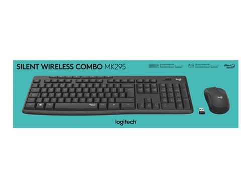 Logitech MK295 Silent - Toetsenbord en muis set - draadloos - 2.4 GHz - Spaans - grafiet