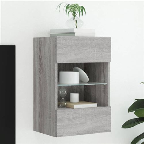 VIDAXL - Meuble TV Mural - Style Moderne - Gris - 40x30x60,5 cm - Image 2