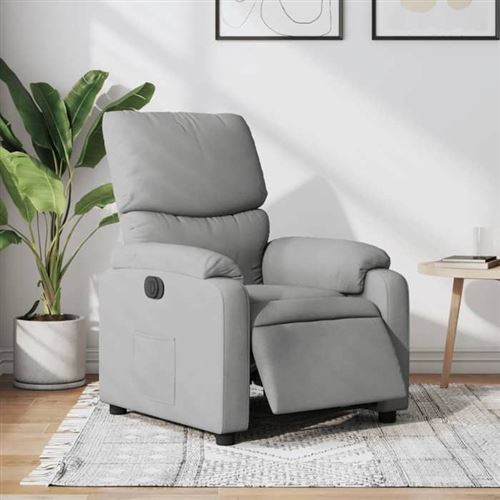 VIDAXL - Fauteuil de relaxation électrique - Gris clair - Image 2