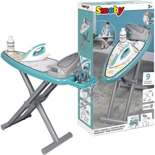 Smoby - Planche A Repasser Avec Station Vapeur + 9 Accessoires - Jeux D'Imitation Ménage - H48Cm - Fabrication Française - Dés 3Ans