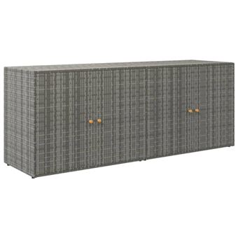 Armoire De Rangement Jardin Grise 65x45x88 Cm - Matière Rotin PP