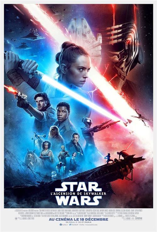 Star Wars, L'Ascension de Skywalker - 2019 - Carrie Fisher, Mark Hamill - 40x60cm - Affiche de cinéma originale pliée