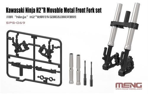 Kawasaki Ninja H2(tm)r Movable Metal Front Fork Set- 1:9e - Meng-model