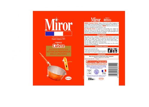 Nettoyant cuivre MIROR 0.25 l - Produits d'entretien et de