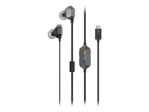 Lenovo Legion E510 - Écouteurs avec micro - intra-auriculaire - filaire - USB-C - gris orageux