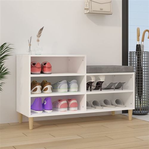 Non Communiqué Blanc Armoire À Chaussures 102X36x60 Cm Bois D Ingénierie