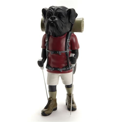 Non Communiqué Noir Statue : Chien Randonneur - Amadeus - Résine