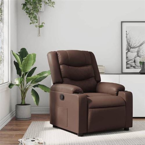 VIDAXL - Fauteuil de relaxation - Réglable - Marron - Image 3