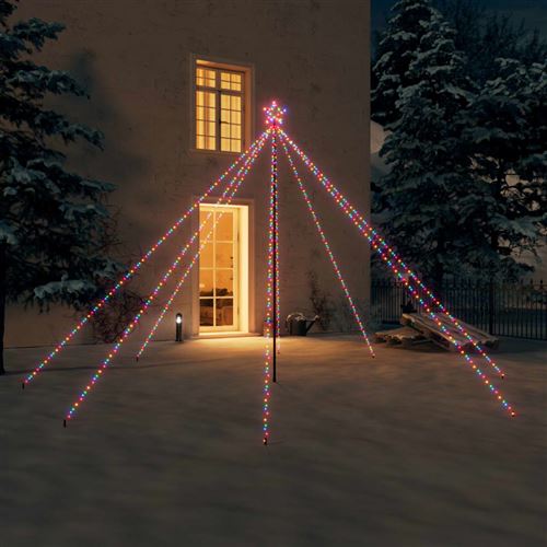 VidaXL Lumières d'arbre de Noël Int/Ext 576 LED colorées 3,6 m