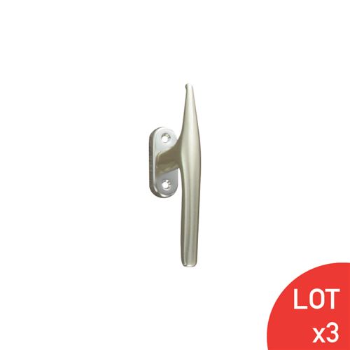 Bouton entrebailleur goutte anodisé champagne LOT DE 3