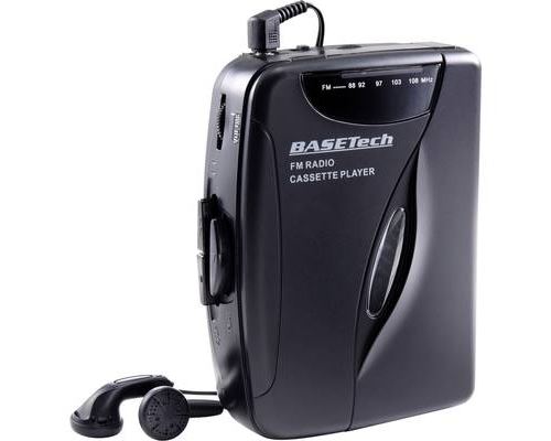 Lecteur de cassettes portable Basetech noir