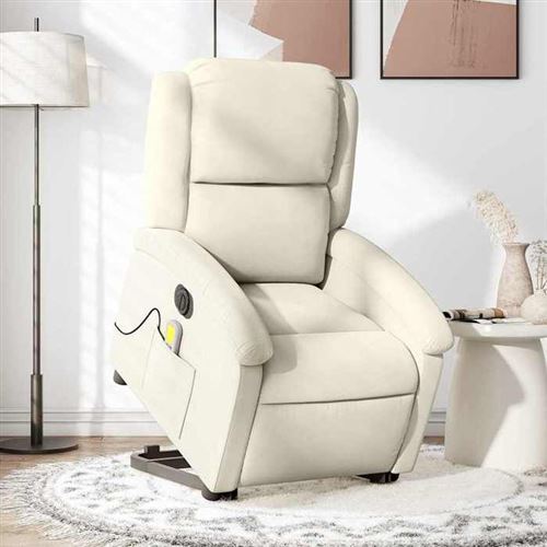 Non Communiqué Beige Vidaxl Fauteuil De Relaxation, Massage, Inclinable Électrique Réglable Velours Crème