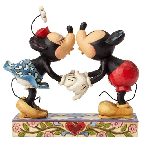 Enesco Figurine Collection Mickey et Minnie s'embrassent - Disney Traditions - Hauteur 15 cm - Largeur 16 cm - Profondeur 7 cm