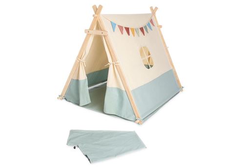 Tente bicolore beige bleu 'Yuma'