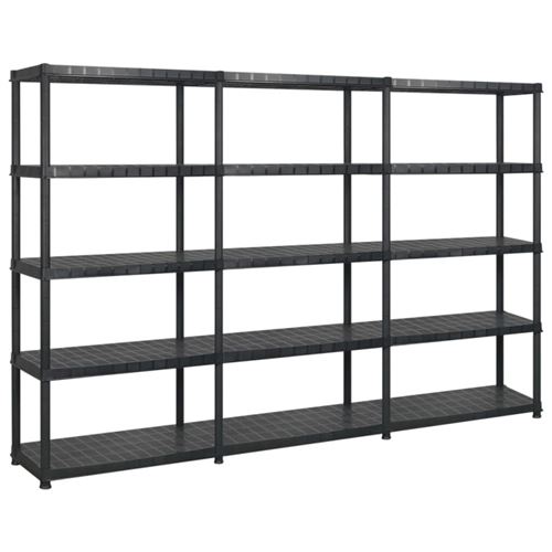 Non Communiqué Noir Étagère De Rangement 5 Niveaux 274,5X45,7X185 Cm Plastique