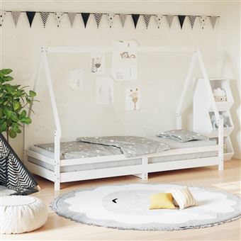 Drap bébé vidaXL Cadre de lit pour enfant noir 80x160 cm bois de