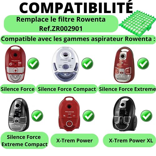 Filtre pour Rowenta remplacement filtre ZR002901 aspirateur silence force /  x-trem power [Lot 2] Phonillico® - Accessoire aspirateur et cireuse - Achat  & prix