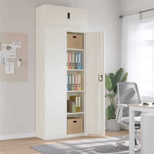 vidaXL Archiefkast 90x40x240 cm staal wit3188315