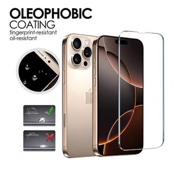 Protection Écran IPhone 16 Pro Max – Lot De 3 Verres Trempés 9H, Couverture Totale Avec Cadre De Pose