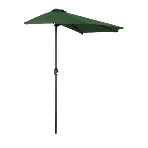 Uniprodo Demi parasol - vert - Pentagonal - 270 x 135 cm
