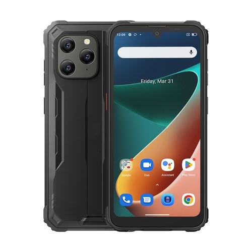 Smartphone Antichoc 4GB+64GB IP68 Face Unlock Batterie 6580mAh Android 12 4G Noir YONIS