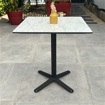 Table de jardin carré HPL noir et blanc - MARAIS - 1