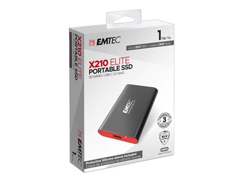 EMTEC X210 - SSD - 1 To - externe (portable) - USB 3.2 Gen 2 (USB-C  connecteur) - SSD externes - Achat & prix