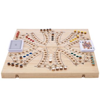 Engelhart – 350263 - Jeu de Tock en Bois XL- 4 Joueurs - Coffret en Bois d'hévéa pliable- Jeu de Société Traditionnel Canadien - Parcours avec Cartes – 2 à 4 Joueurs Engelhart – 350263 - Jeu de Tock en Bois XL- 4 Joueurs - Coffret en Bois d'hévéa pliable- Jeu de Société Traditionnel Canadien - Parcours avec Cartes – 2 à 4 Joueurs