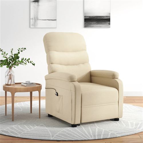 VidaXL Fauteuil Crème Tissu