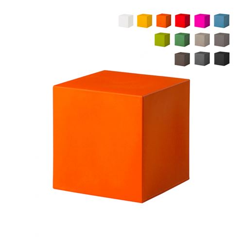 Table Basse Chaise Banc Cubique Design Moderne Coloré Slide Cubo Pouf, Couleur: Orange