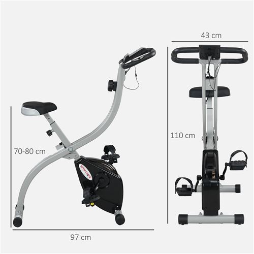 Vélo Appartement SPORTNOW - Silencieux, Résistance Réglable, LCD, Support Tablet - Blanc