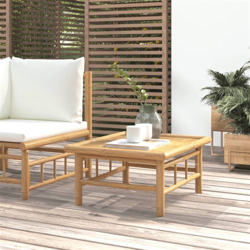 Vidaxl Table De Jardin 65X55x30 Cm - Bambou - Image 3