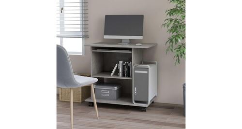 Vidaxl Gris Bureau D'ordinateur Béton 80X50x75 Cm Aggloméré - Image 2